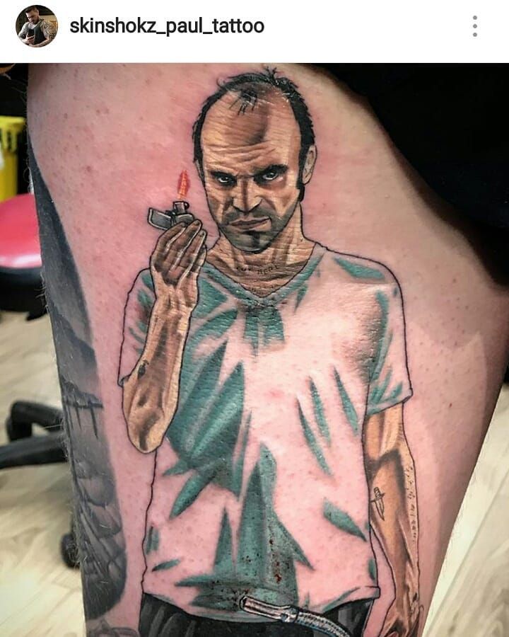 Super Tattoo !  The crazy Trevor Philips !  ___ @skinshokz_paul_tattoo  ___ #gta #gta5 #gtafive #gtav #gtaonline #gta5online #gtafiveonline #gtavonline #grandtheftauto #grandtheftautoonline #grandtheftautov #grandtheftauto5 #grandtheftautofive #grandtheftauto5online #grandtheftautovonline #grandtheftautofiveonline #gtaphoto #gtaonlinephoto #gamer #gaming #gamers #instagamer #instagaming #rockstargames #lossantos #sanandreas #gtailoveyou        Video Games Consoles Console Mario Zelda Nintendo Switch PS4 Playstation Xbox One Retro Nostalgia PS3 PS2 Xbox Atari NES N64 SNES Sega Genesis Master System Game Gear Gameboy GameCube Wii Wii U Gta Trevor, Gta Tattoo, Trevor Philips, Gta Funny, Best Video Games, Top Video Games, Super Tattoo, Tattoo Fails, Gta 5 Online