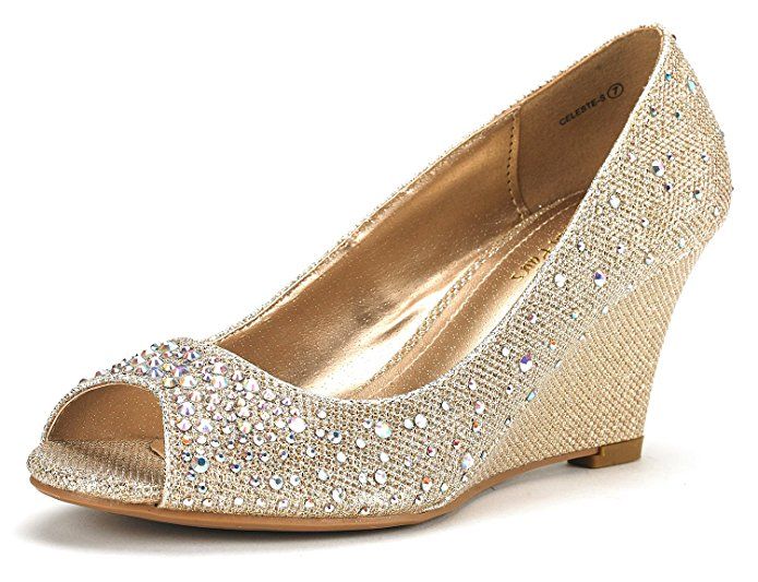 30 Best Gold Wedding Wedges |  #bridalshoes #bride #bridesmaids #gold #goldweddingwedges #shoes #weddingshoes #wedges #women | Wedge Sandals Wedding, Comfy Wedding Shoes, Wedding Wedges, Wedge Wedding Shoes, Rhinestone Pumps, Gold Wedges, Wedges Heels, High Heel Wedges, Shoes Wedding