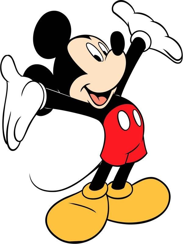 a cartoon mickey mouse with his arms outstretched