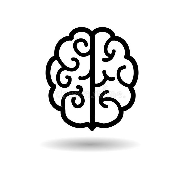 a black and white image of a brain on a white background royalty ...