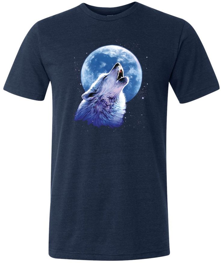 Wolf and Moon T-shirt Call of the Wild Tri Blend Tee Clothes, Shirts ...