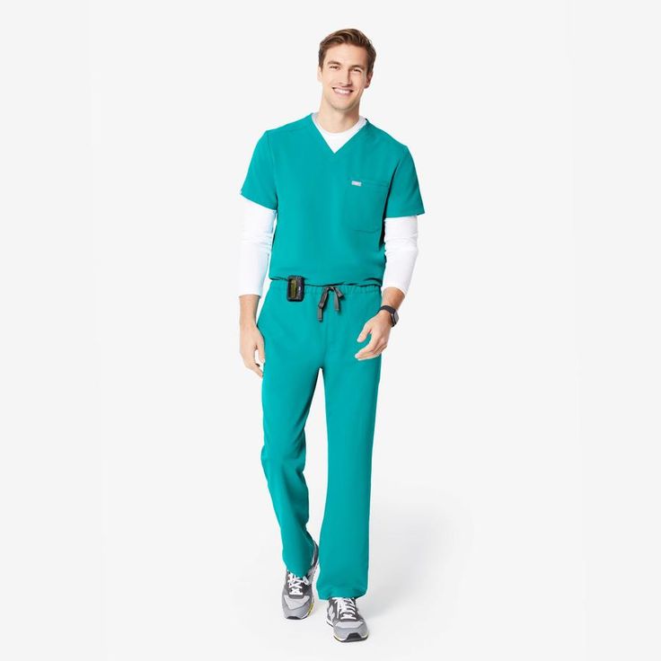 Men's Teal - FIGS - Premium Scrubs, Lab Coats & Medical Apparel Male Doctor, Medical Outfit, Lab Coats, Medical Uniforms, Womens Scrubs, Scrub Pants, Coats And Jackets, Scrub Tops, Swag Outfits