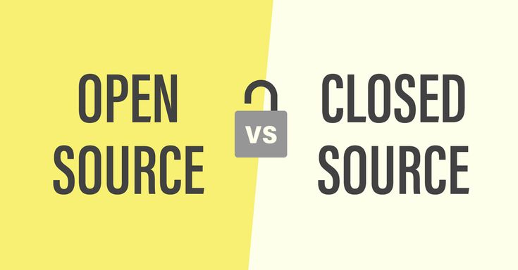 an open source and closed source are shown in two different colors, one yellow and the other white