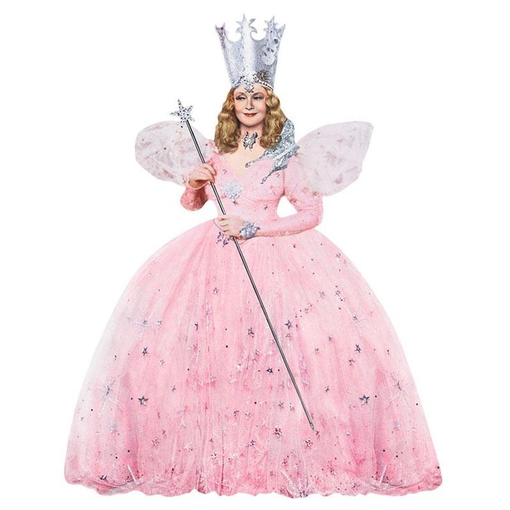 a woman in a pink dress with a crown on her head and holding a wand