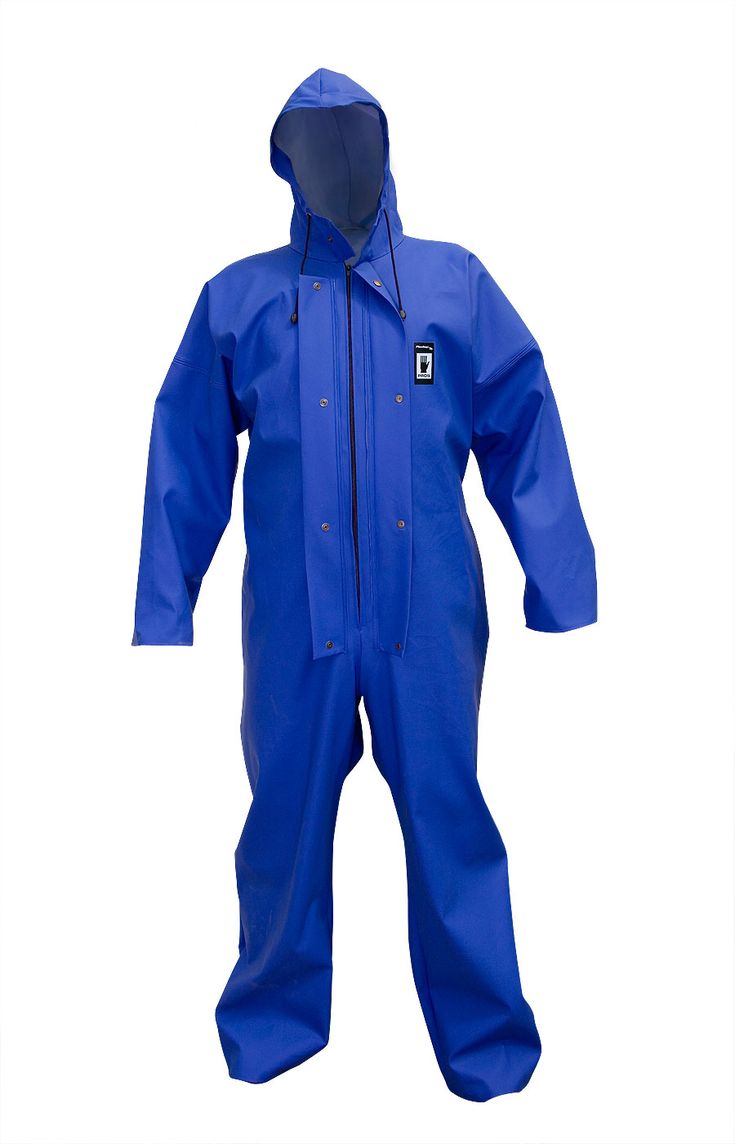 WATERPROOF OVERALL Model: 104 The overall is fastened with hidden zip under a storm flap with a hood, sleeves and legs with windstoppers. The product is made of PVC/polyester fabric, called Plavitex. Thanks to double welded high frequency seams the product protects against rain and wind. The product conforms with the EN ISO 13688 and EN 343 standards. Flat Bill Hats, Medical Uniforms, Rain Wear, Rain Jacket, Polyester Fabric, Overalls, Comfort Fit, Jumpsuit, Textiles