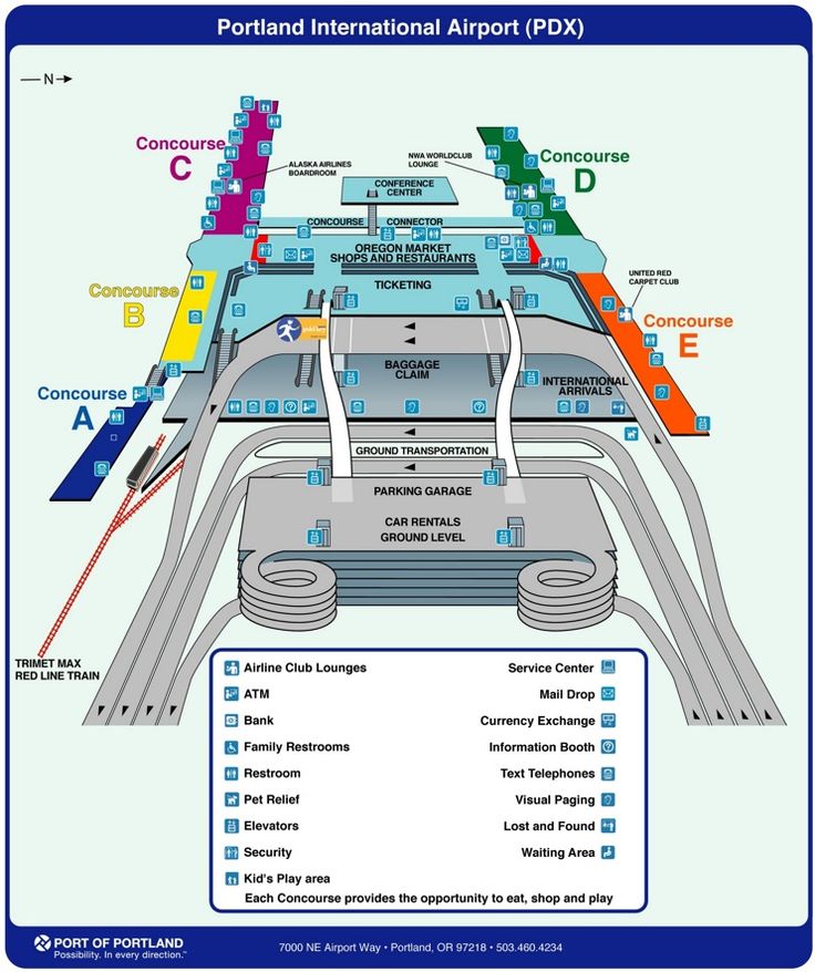 Portland airport map | Portland airport, Airport map, Alaska airlines