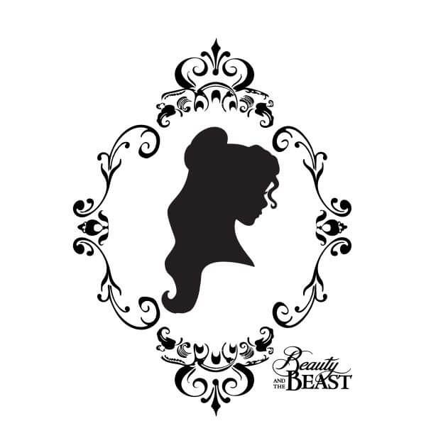 Disney Beauty And The Beast Belle Silhouette Women's T-Shirt - White ...