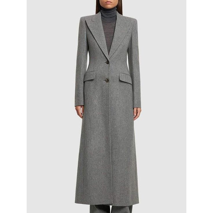 Wrap Yourself in Timeless Elegance Introducing our Fashion Women's Woolen Coat – a masterpiece in style, sophistication, and comfort. This single-breasted A-line overcoat is not just a piece of clothing; it's a fashion statement that transcends seasons. Crafted with precision and designed for the modern woman, this extended version overcoat is a must-have for your wardrobe. Key Features Material: Immerse yourself in the luxurious warmth of high-quality woolen fabric. Style: Embrace the high stre A-line Outerwear With Button Closure, Single Breasted A-line Outerwear For Work, Classic A-line Outerwear With Buttons, Elegant A-line Outerwear With Button Closure, Elegant Tailored A-line Outerwear, Formal A-line Outerwear For Fall, Formal Fitted A-line Wool Coat, Formal A-line Fall Outerwear, Classic A-line Fall Outerwear