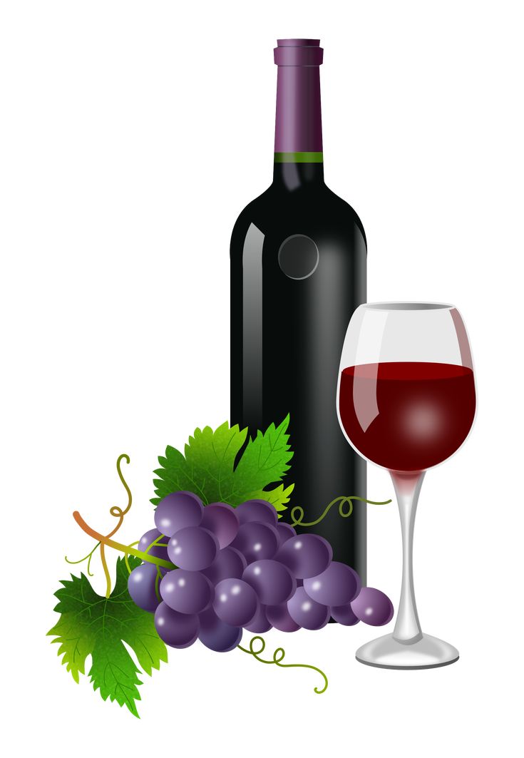 a bottle of wine and a glass with grapes