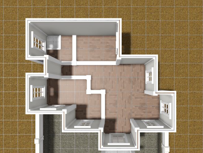 an overhead view of a floor plan for a small house with no windows or doors