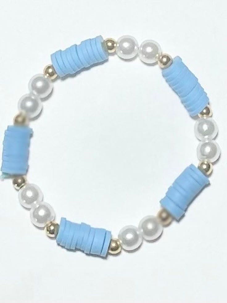 Clay Bead Bracelet - Etsy Blue Bracelet Ideas Clay Beads, Cute Clay Bead Bracelet Ideas Easy, Bracelet Patterns With Clay Beads, Bracelet Designs Clay Beads, Y2k Bracelets Clay Beads, Ideas For Making Bracelets, Bead Clay Bracelets, Diy Bracelets Design, Clay Bracelet Designs