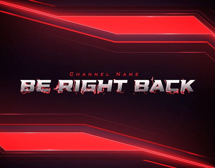 a red and black background with the words be right back