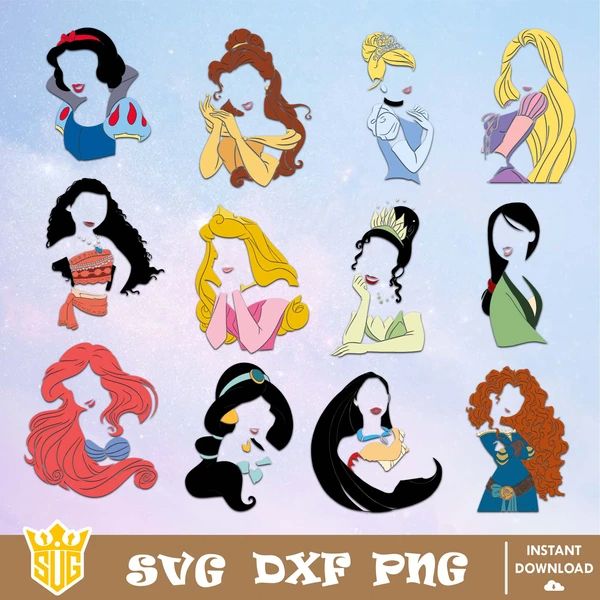 Disney Princess Svg, Disney Svg, Clipart, Cut Files, Cricut - Inspire ...