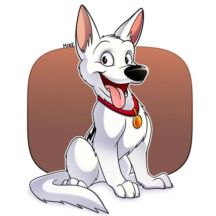 a cartoon dog sitting down with its tongue out