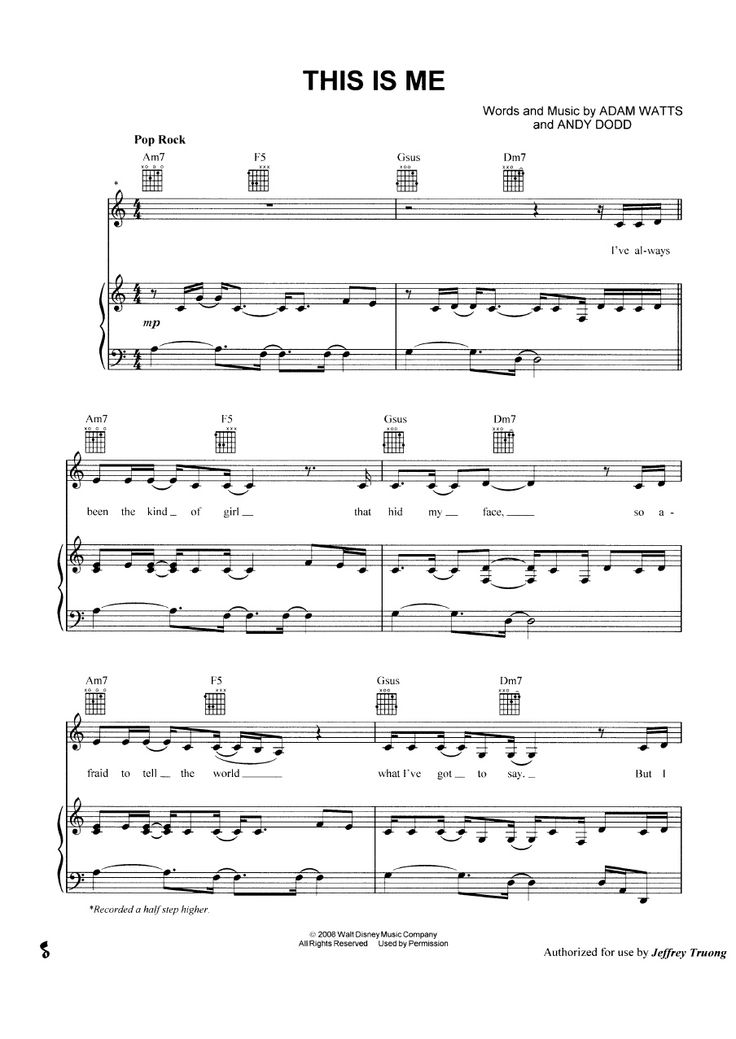 this is me sheet music for piano