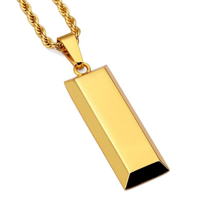 On sale while supplies last Height: 1.5" or 3.8 cm Length: 0.5" or 1.3 cm Certified 18K gold plated Bar Pendant Comes with a Free 29.5" 18K Gold Plated Chain Perfect for all occasions, can be paired with all our chains CLICK ADD TO CART TO PURCHASE! Gold Bar Pendant, Black Beads Mangalsutra Design, Nyc Jewelry, Expensive Jewelry Luxury, Jewelry Post, Golden Jewelry, Mens Chain Necklace, Gold Bar Necklace, Expensive Jewelry