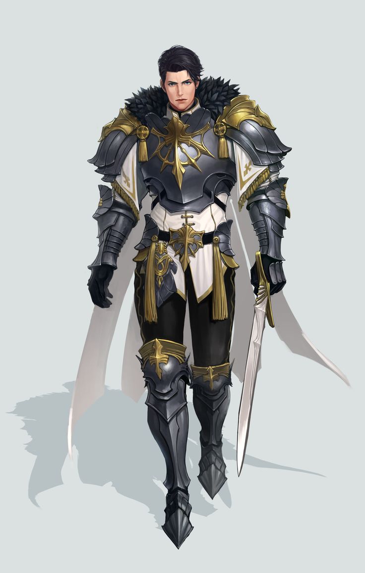 a woman dressed in armor and holding two swords