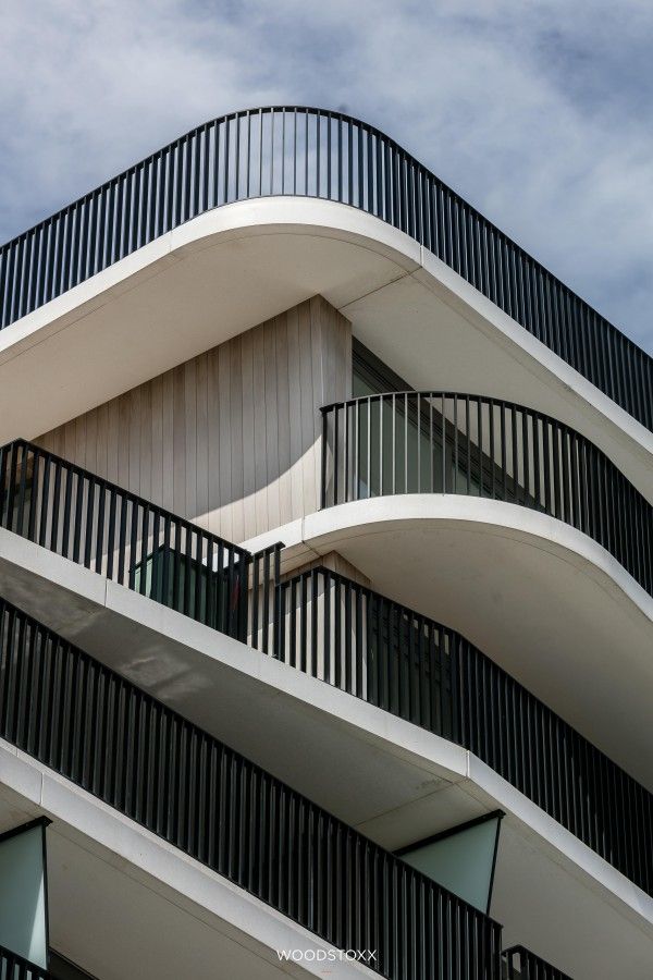 the balconies and balconies on this building are very unusual to see