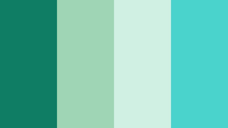 green and teal color palette with vertical lines in the middle, from left to right