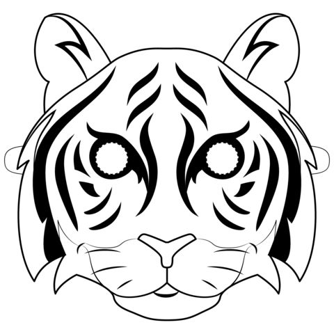 a tiger's face with large eyes