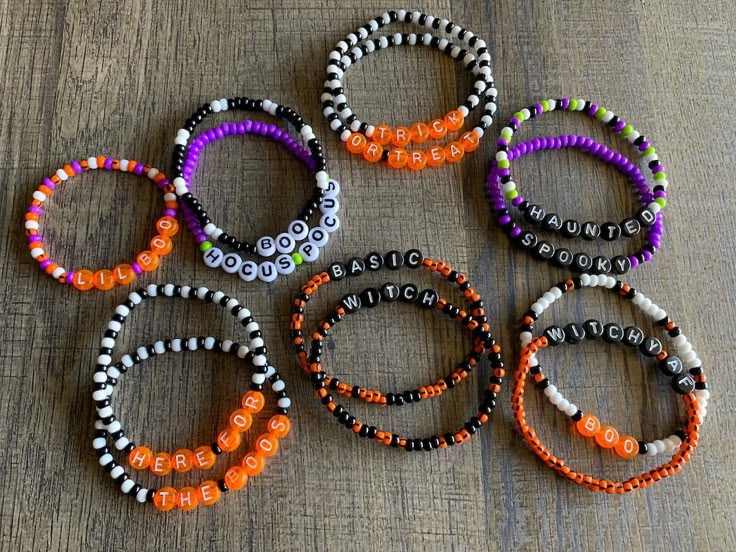 This Beaded Bracelets item by CrallsandChaos has 629 favorites from Etsy shoppers. Ships from Peoria, AZ. Listed on Sep 12, 2024 Cheap Beaded Bracelets For Holidays, Halloween Bracelet Ideas, Bracelets Halloween, Halloween Jewelry Diy, Halloween Beaded Jewelry, Themed Bracelets, Bracelets Bead, Halloween Clay, Autumn Bracelet