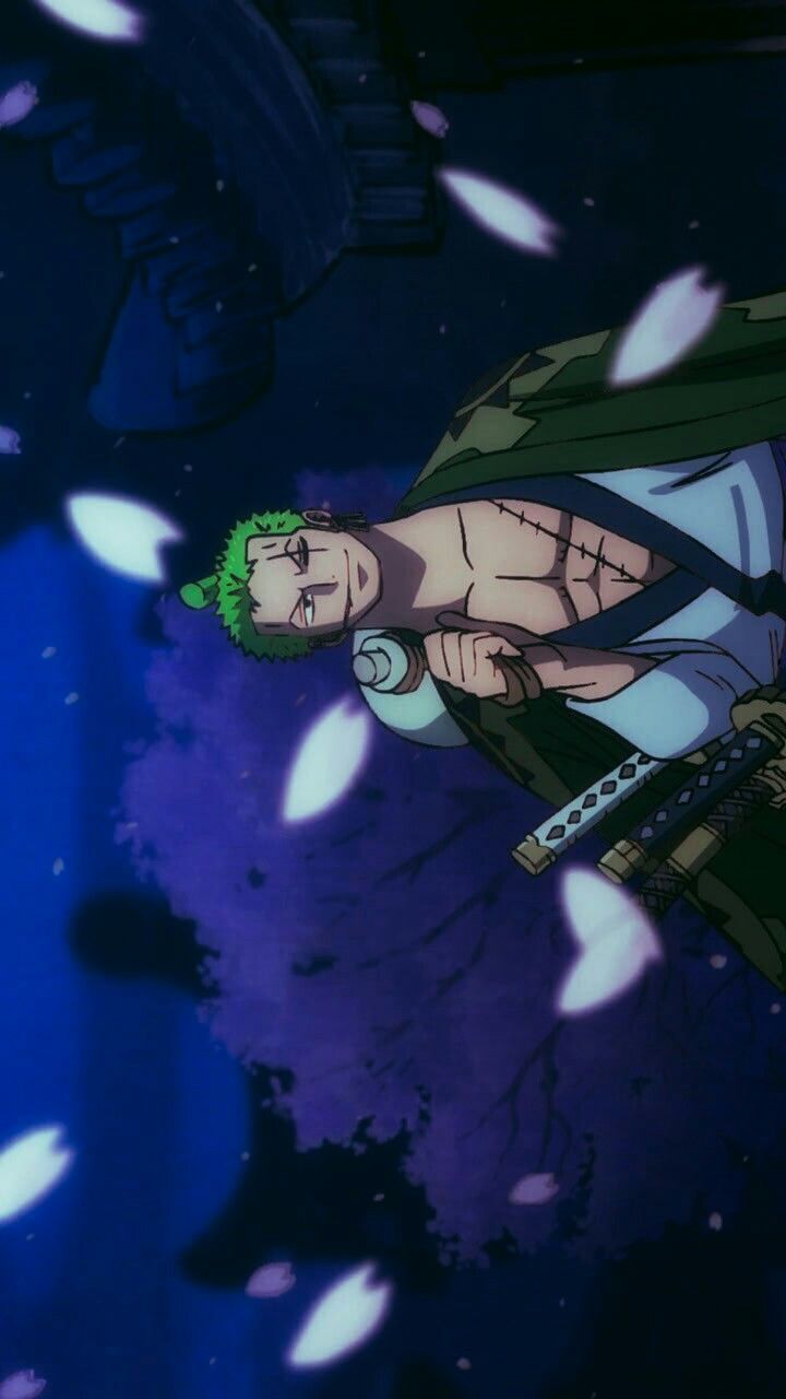 an anime character with green hair and no shirt