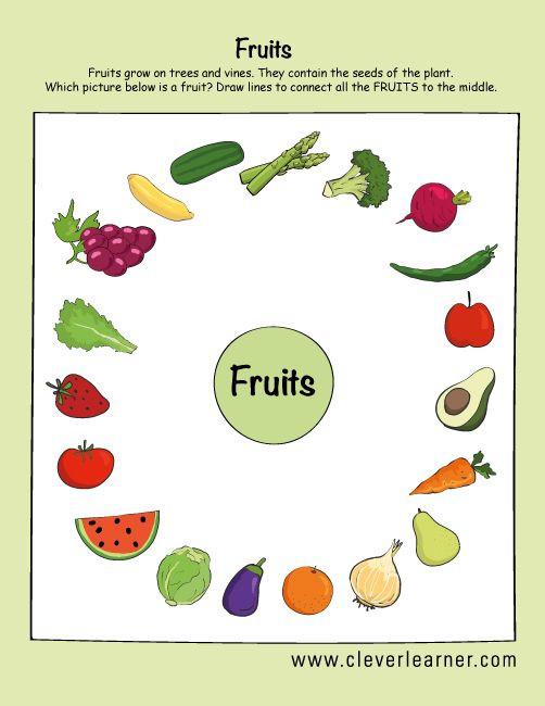 Fruit And Veggie Worksheets Preschool