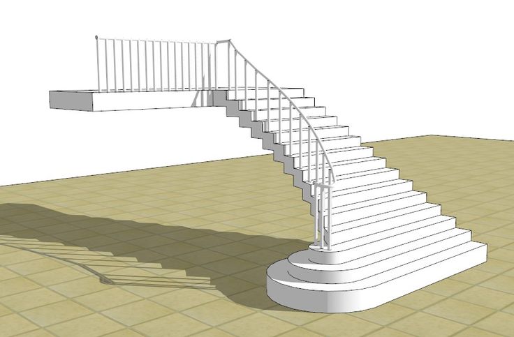 a white stair case sitting on top of a tiled floor