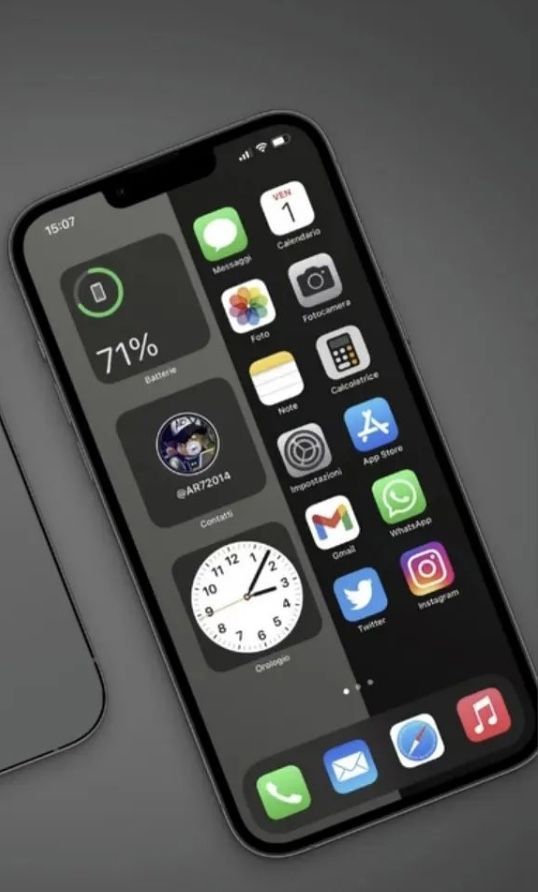 two iphones side by side with different icons on them