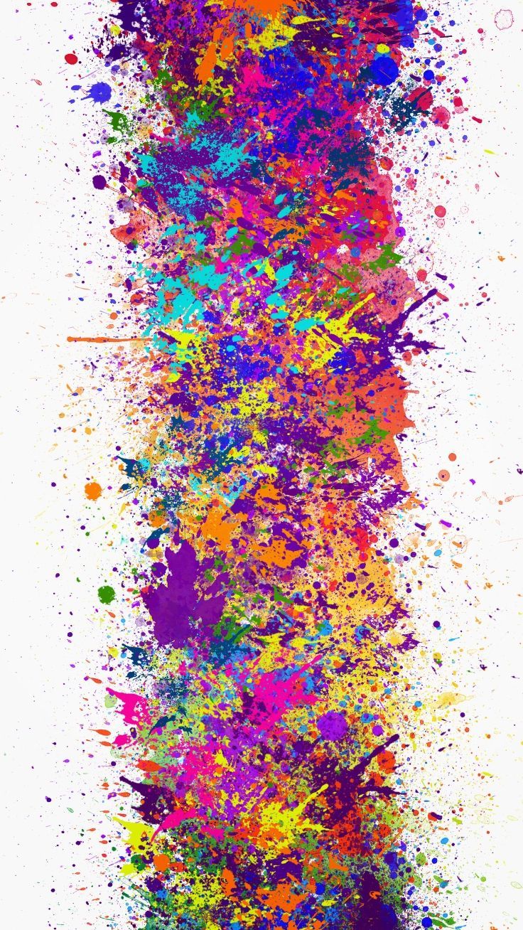 colorful paint splattered on white background