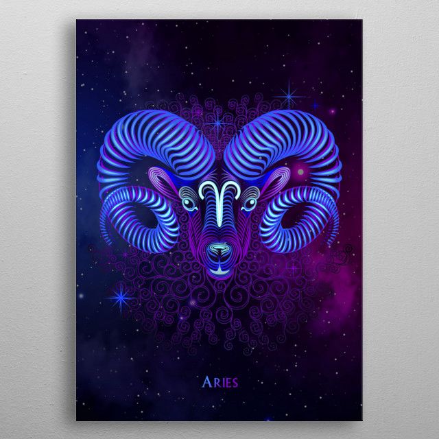 the zodiac sign aris on a purple and blue background