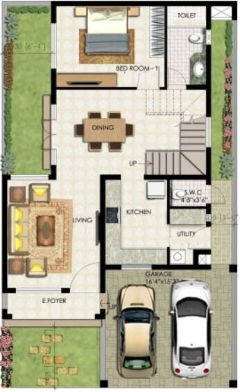 Duplex Floor Plans | Indian Duplex House Design | Duplex House Map ...