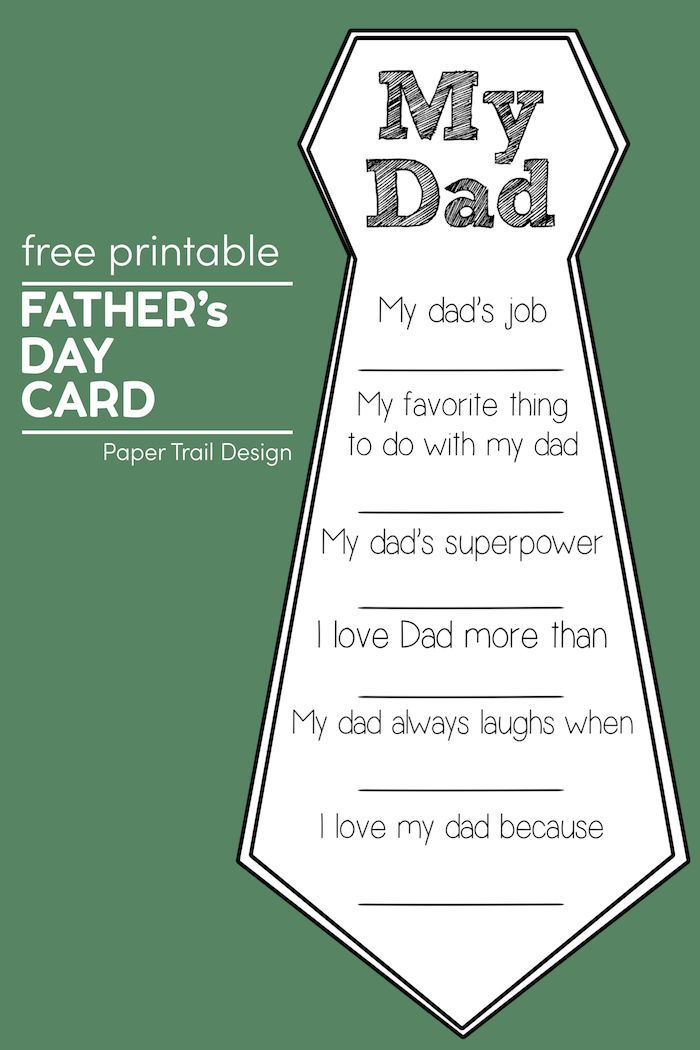 a father's day card with the words free printable