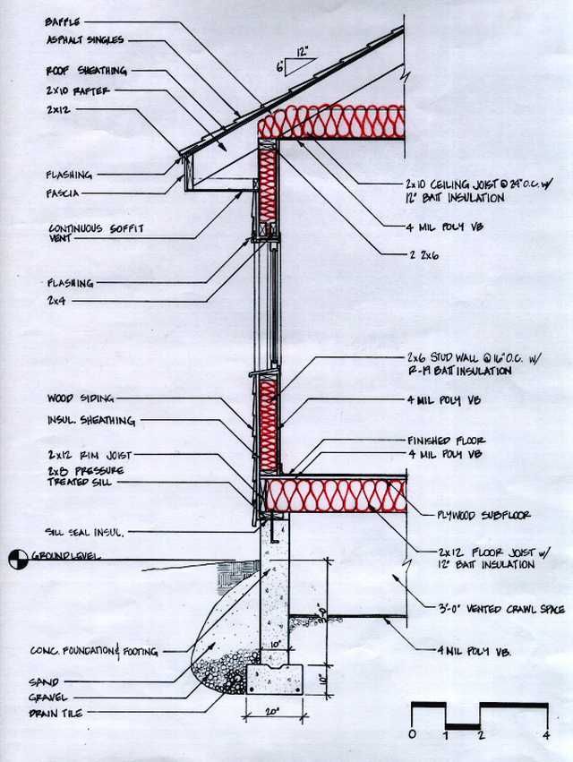 an architectural drawing showing the details of a structure