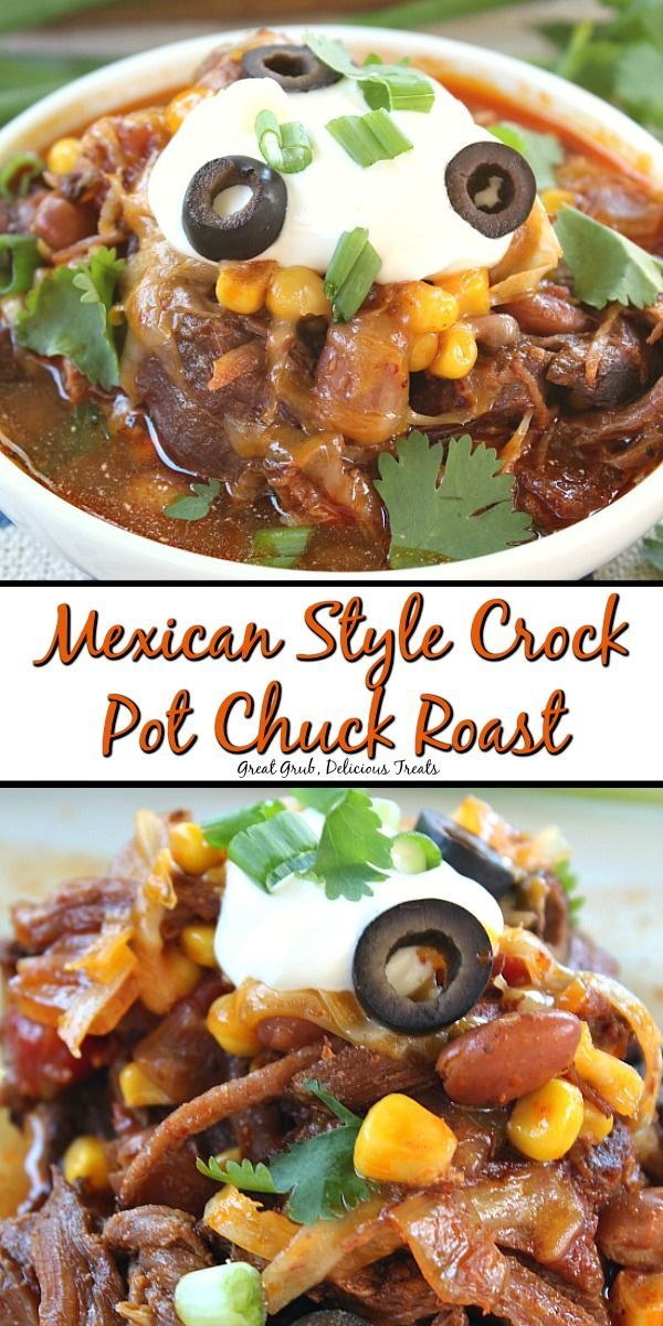 mexican style crock pot - chuck roast with black olives, corn and cilantro