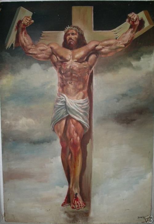 a painting of jesus on the cross with words above it that read pecadores