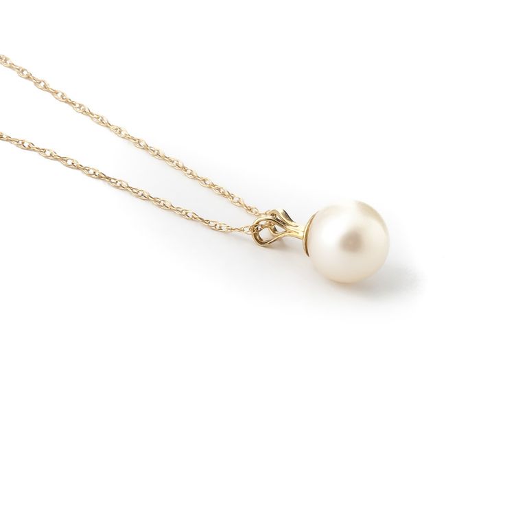 Item: 2217 Description 14k. Solid Gold Necklace With Natural Pearl (Yellow Gold) Comes With 18" Long, 0.68 Mm Thickness Double Link Rope Chain. A Lustrous Genuine Pearl Is Suspended In A 14 Karat Solid Gold Bale. Item Information Metal: 14k. Solid Gold Metal Weight: 1.10 Gr. Gemstones 1 Round Shape, 7.0 Mm, Pearl = 2.00 Ct Measurements Height: 0.46 In ( 11.7 Mm) Width: 0.28 In ( 7.1 Mm) Classic Gold Pearl Necklace, Classic Yellow Gold Jewelry With Clavicle Chain, Refined Yellow Gold Necklaces For Formal Occasions, Refined Yellow Gold Necklace For Formal Occasions, Refined Yellow Gold Formal Necklaces, Refined Formal Yellow Gold Necklaces, Formal Refined Yellow Gold Necklaces, Classic White Jewelry Stamped 14k, Classic White 14k Stamped Jewelry