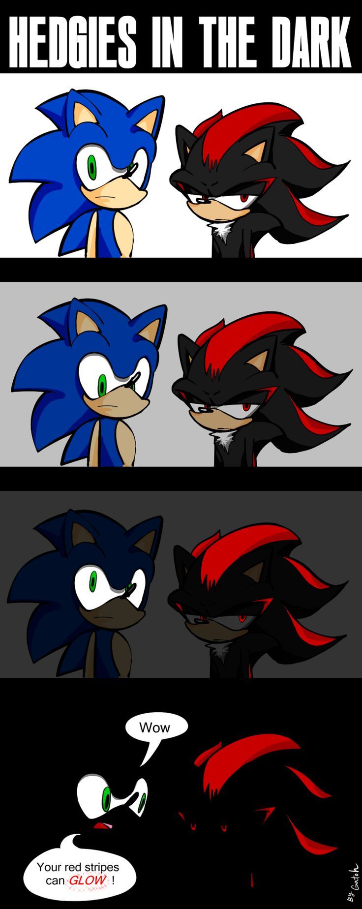 sonic the hedgehog and his friends are all different colors in this comic style meme