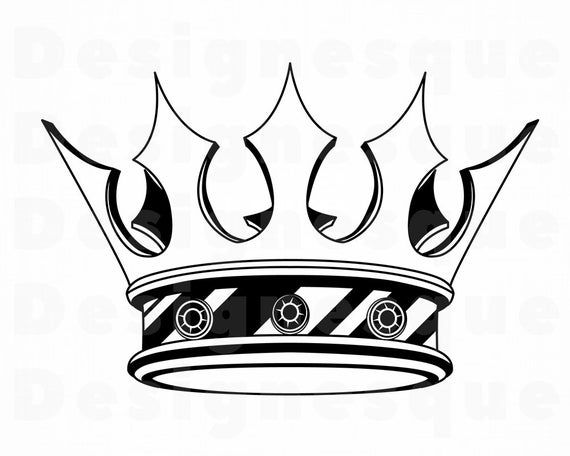 a black and white drawing of a crown