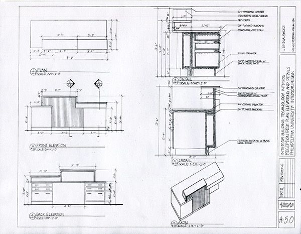 some drawings of different types of furniture in various stages of construction, including cabinets and drawers