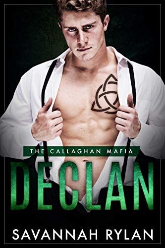 the cover to the book, declan by savannah rylan is shown in black and green