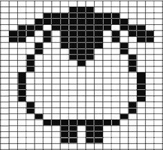 a cross stitch pattern with black and white squares in the shape of a cat's head