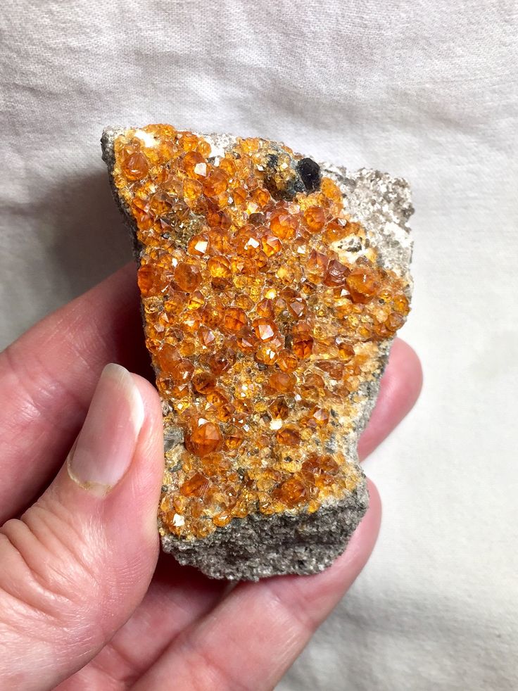 So Stunning Spessartine Garnet! 79 gram Gorgeous Golden Orange Spessartine Garnets in Matrix with Smoky Quartz! Rare Spessartine Garnets! by shspirithouse on Etsy Spessartine Garnet, Dark Gold, Gold Orange, Smoky Quartz, Druzy Ring, Deep Red, Matrix, Garnet, Crystals