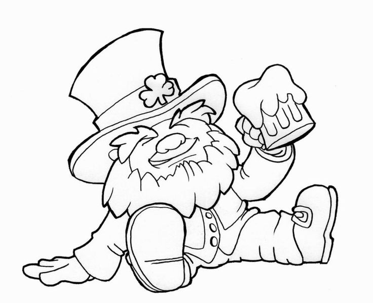 a cartoon lepreite sitting down with a beer in his hand