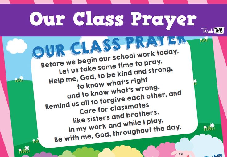 a poster with the words our class prayer