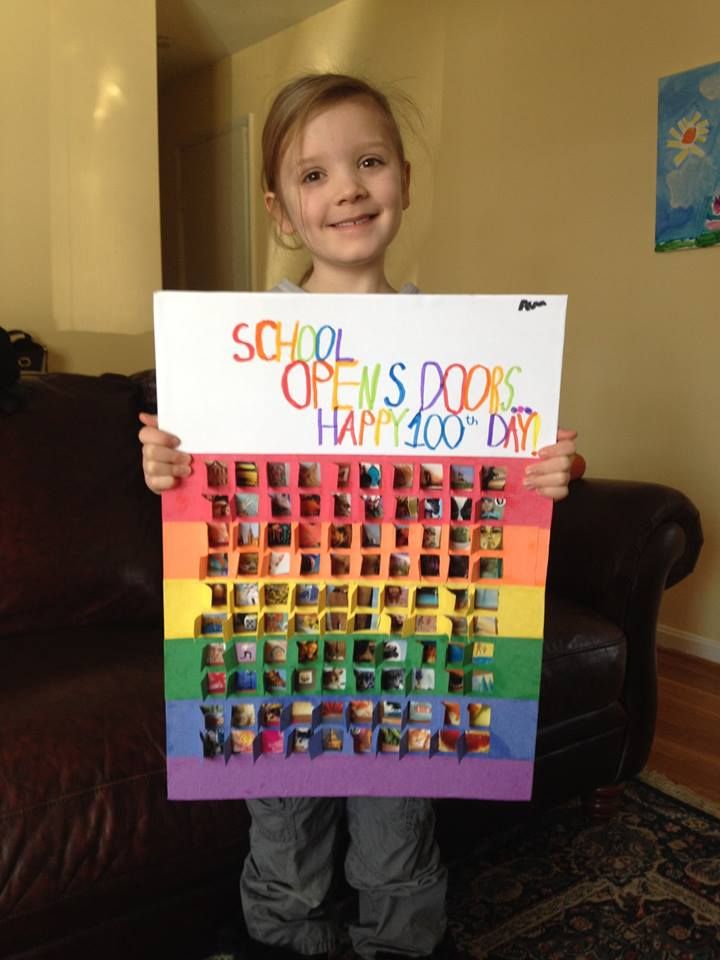 10 easy poster ideas to celebrate your child’s first 100 days of school Easy Poster Ideas, 100 Days Of School Project Kindergartens, 100 Day Project Ideas, 100 Días De Clases, 100 Days Of School Ideas, Easy Poster, 100th Day Of School Crafts, 100 Day Of School Project, Kindergarten Projects