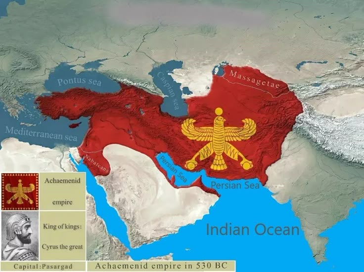 Map of Persian Empire, the First Global Empire