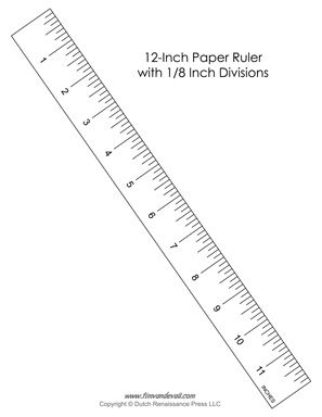 a ruler with the measurements for each piece