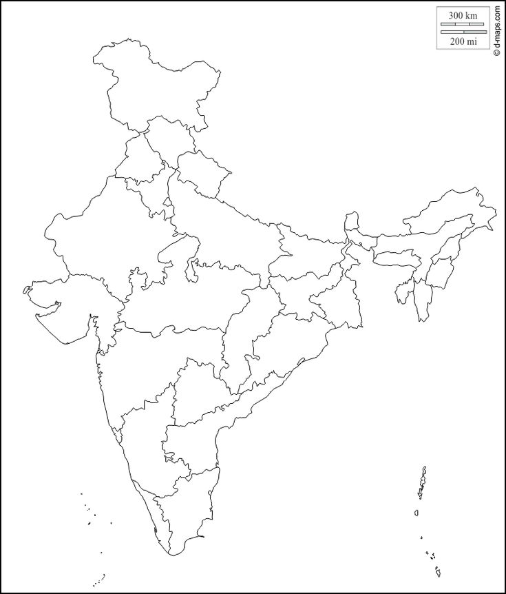 the outline map of india with all states