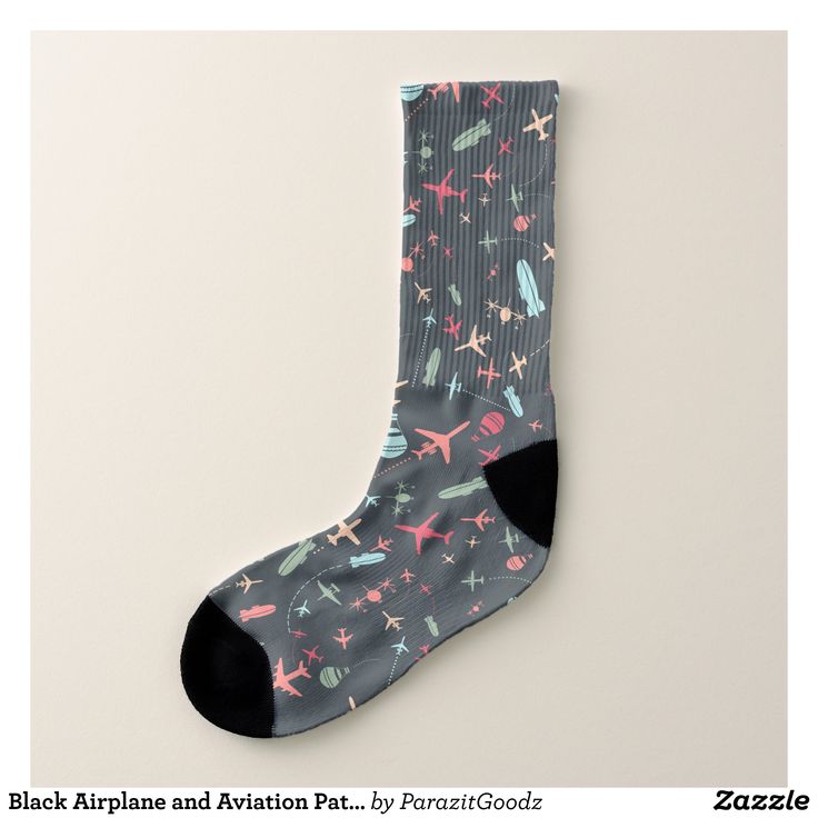 Black Airplane and Aviation Pattern Socks - Fancy Customizable All-Over-Print Crew Socks By Talented Fashion And Graphic Designers - #socks #stockigns #mensfashion #apparel #shopping #bargain #sale #outfit #stylish #cool #graphicdesign #trendy #fashion #design #fashiondesign #designer #fashiondesigner #style Black Airplane, Aviation Theme, Honey Dew, Lavender Blush, Pattern Socks, Blue Lavender, Sale Outfit, Men's Socks, Patterned Socks